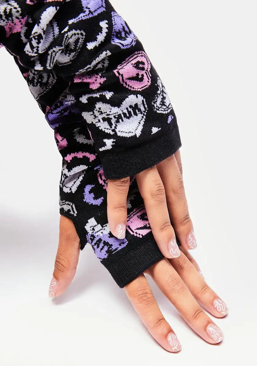 Crap Heart Fingerless Gloves