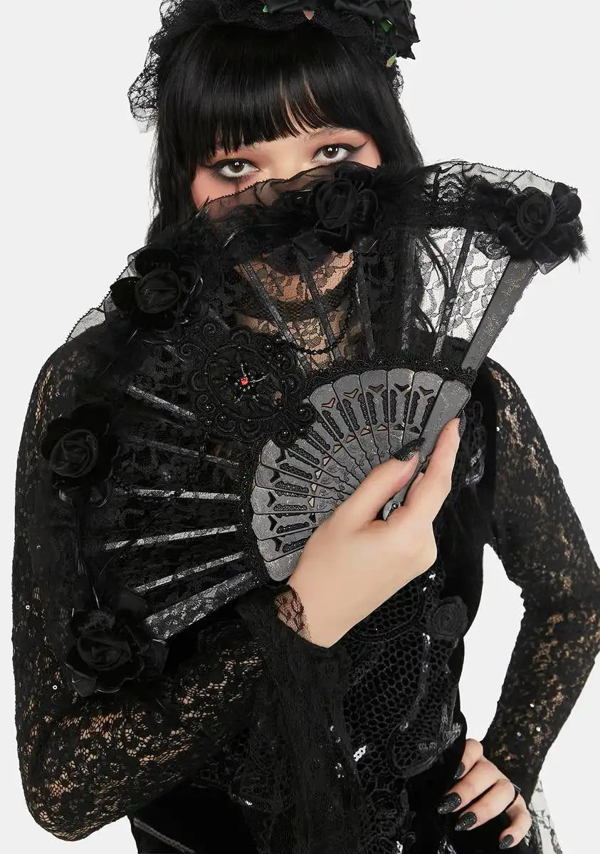 Plastic Love Gothic Lace Hand Fan