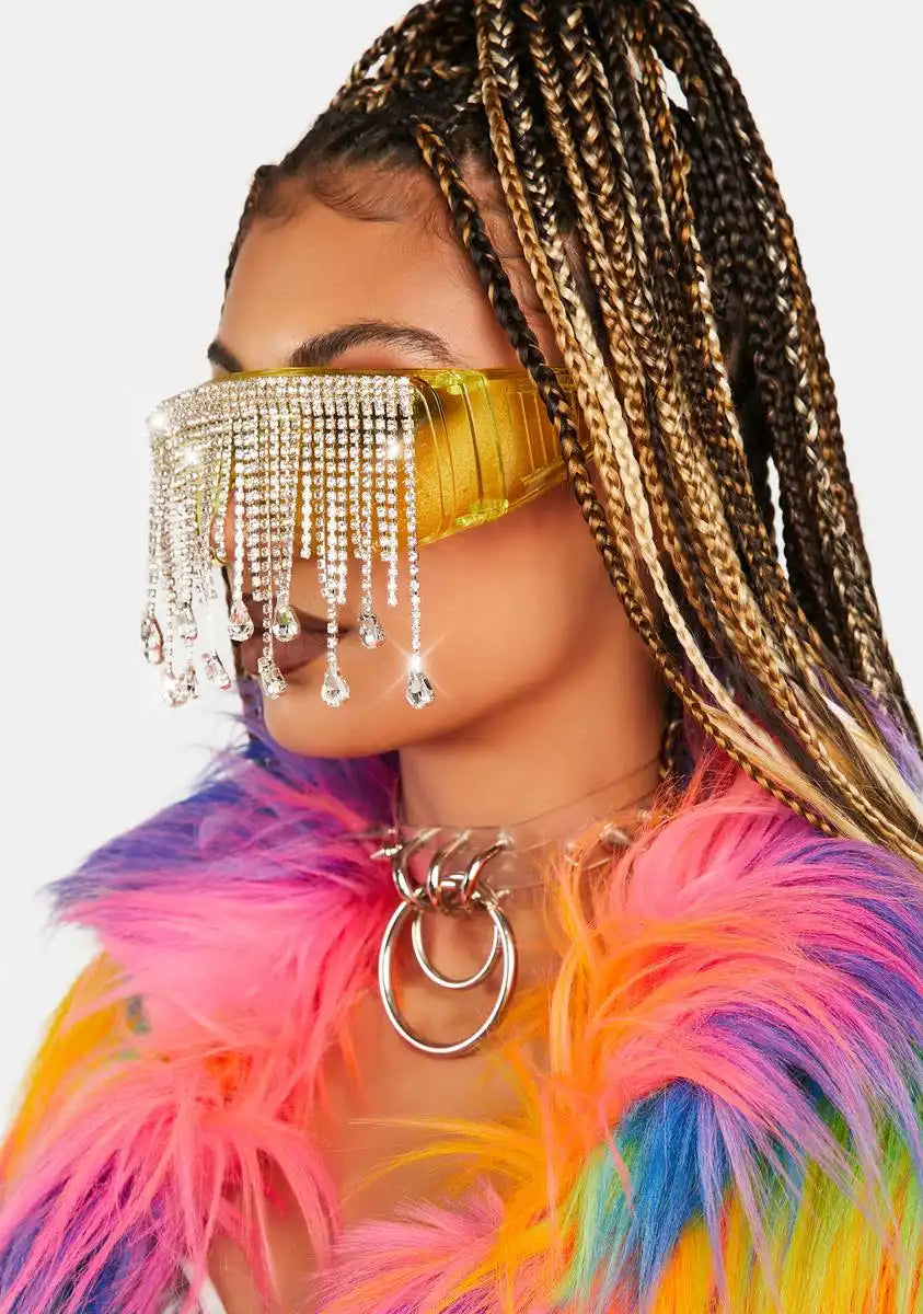 Citrus Hate The Game Rhinestone Sunglasses
