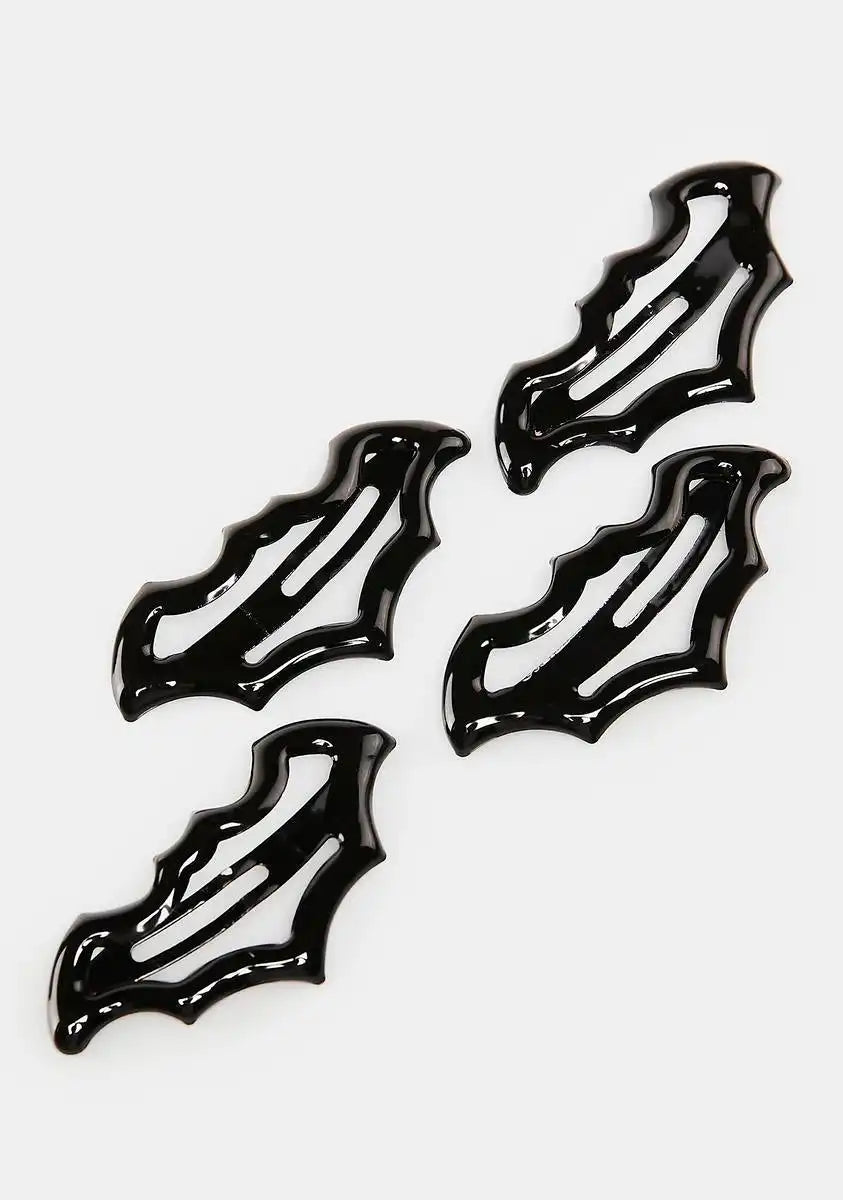 Black Bat Snap Hair Clips