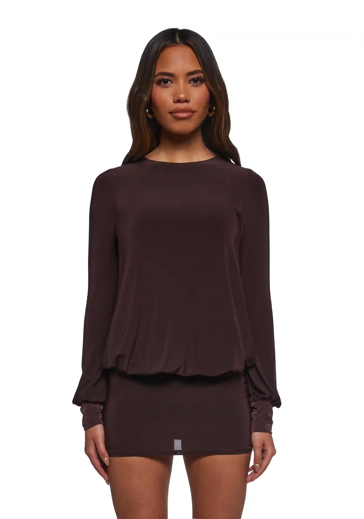 Class Clique Long Sleeve Dress - Brown