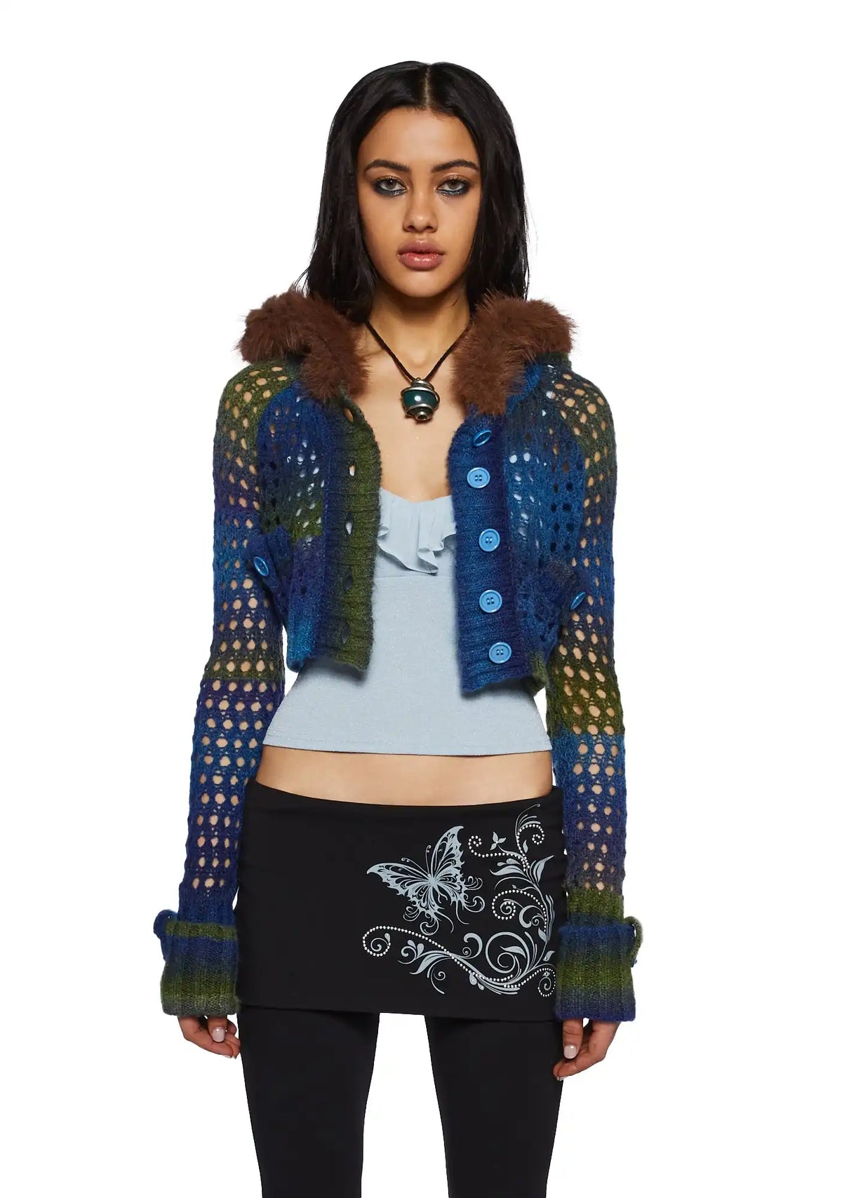 A Creature's Comforts Hooded Cardigan - Blue