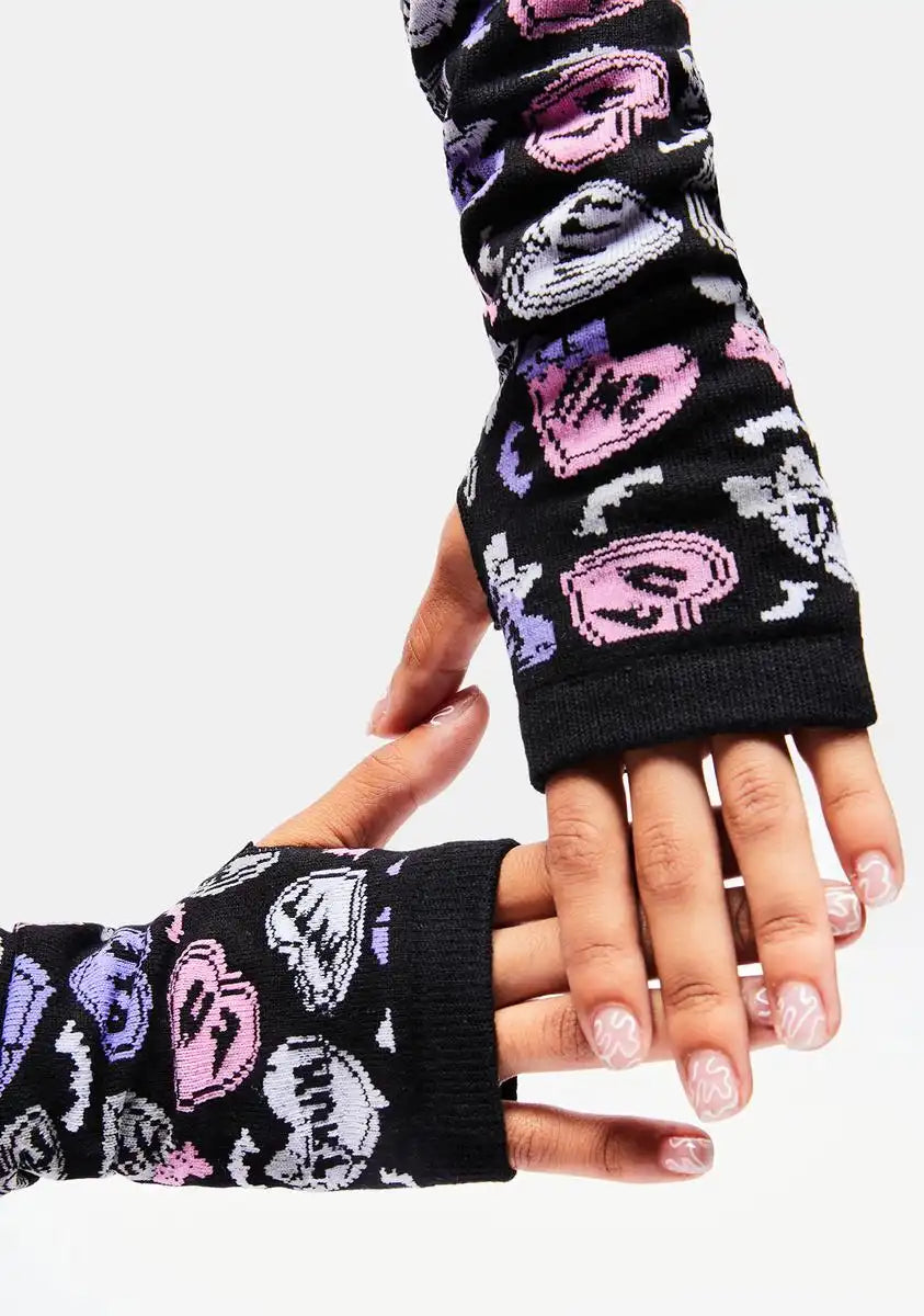 Crap Heart Fingerless Gloves