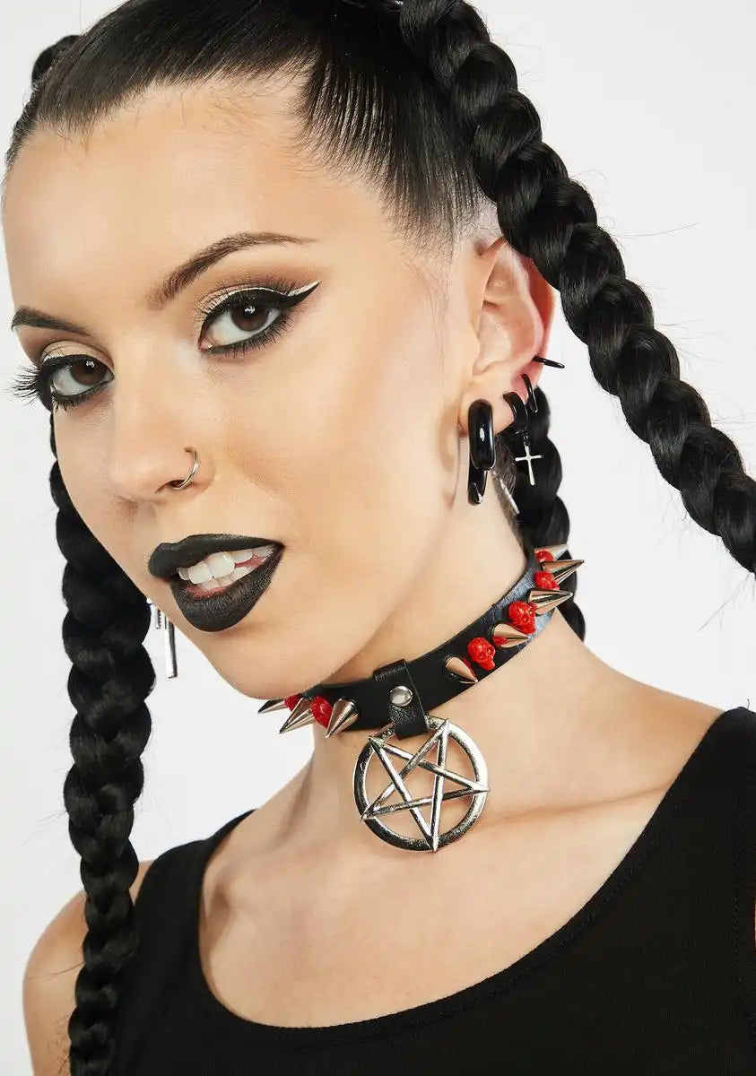 Cast Your Curse Studded Choker