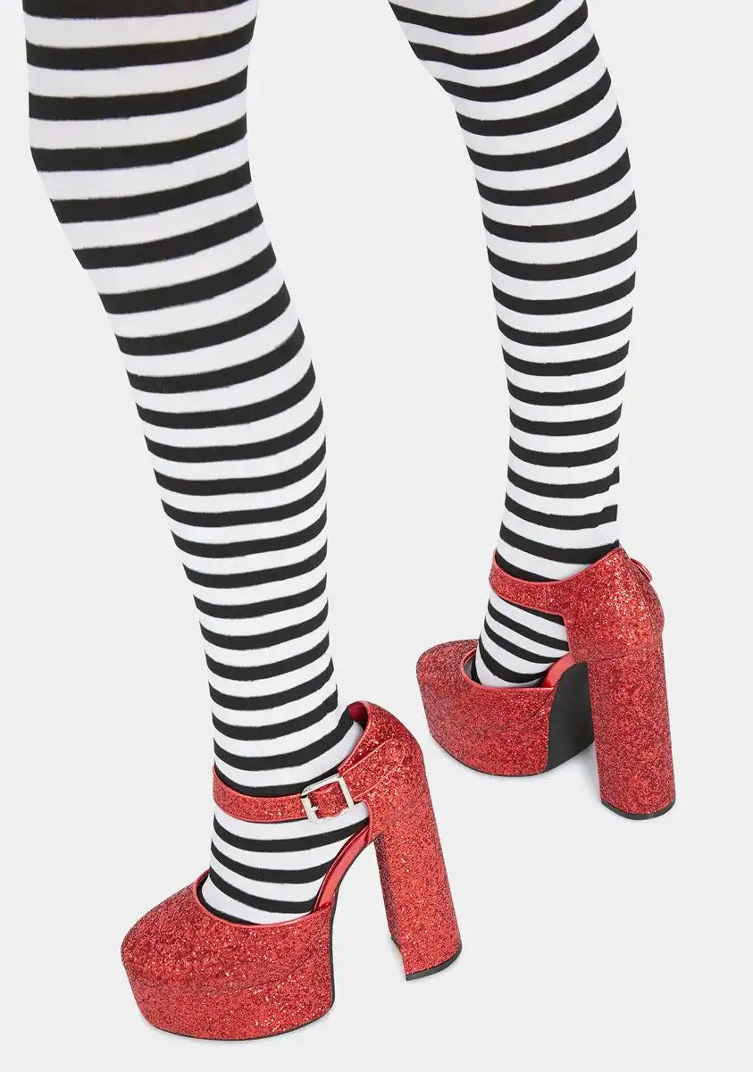 Ruby Shine By Night Glitter Heels