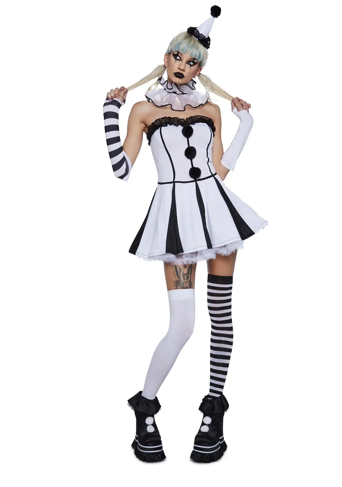 Classic Clown Girl Costume - White