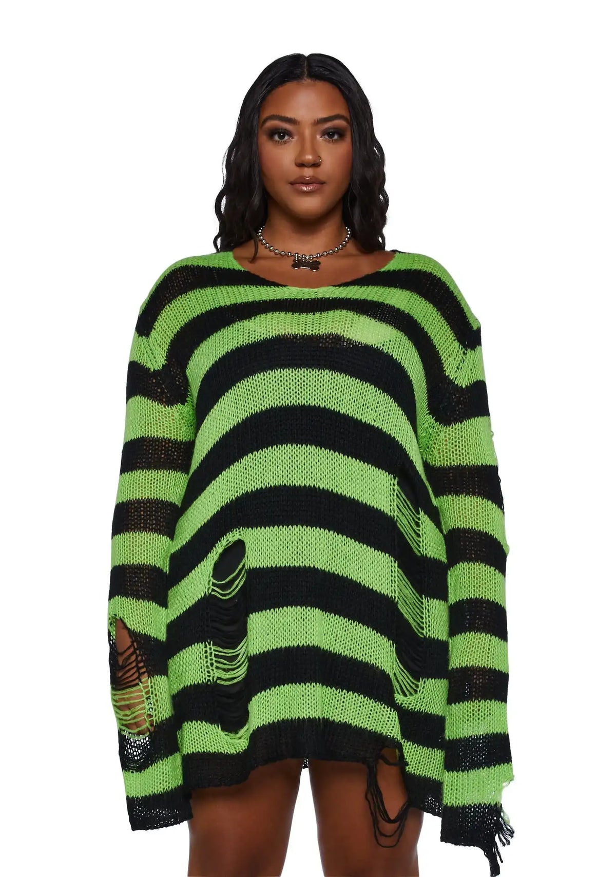 Plus Favorite Haunt Striped Sweater