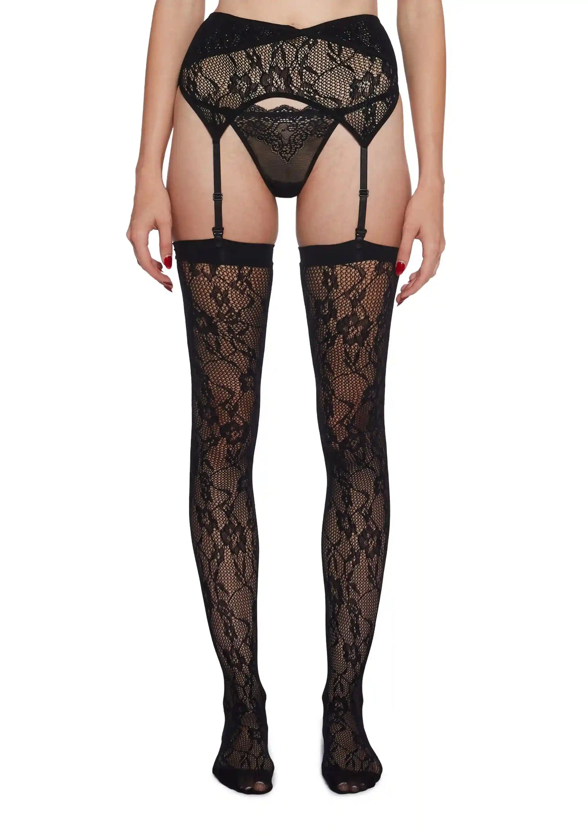 Pull You Close Garter Set - Black