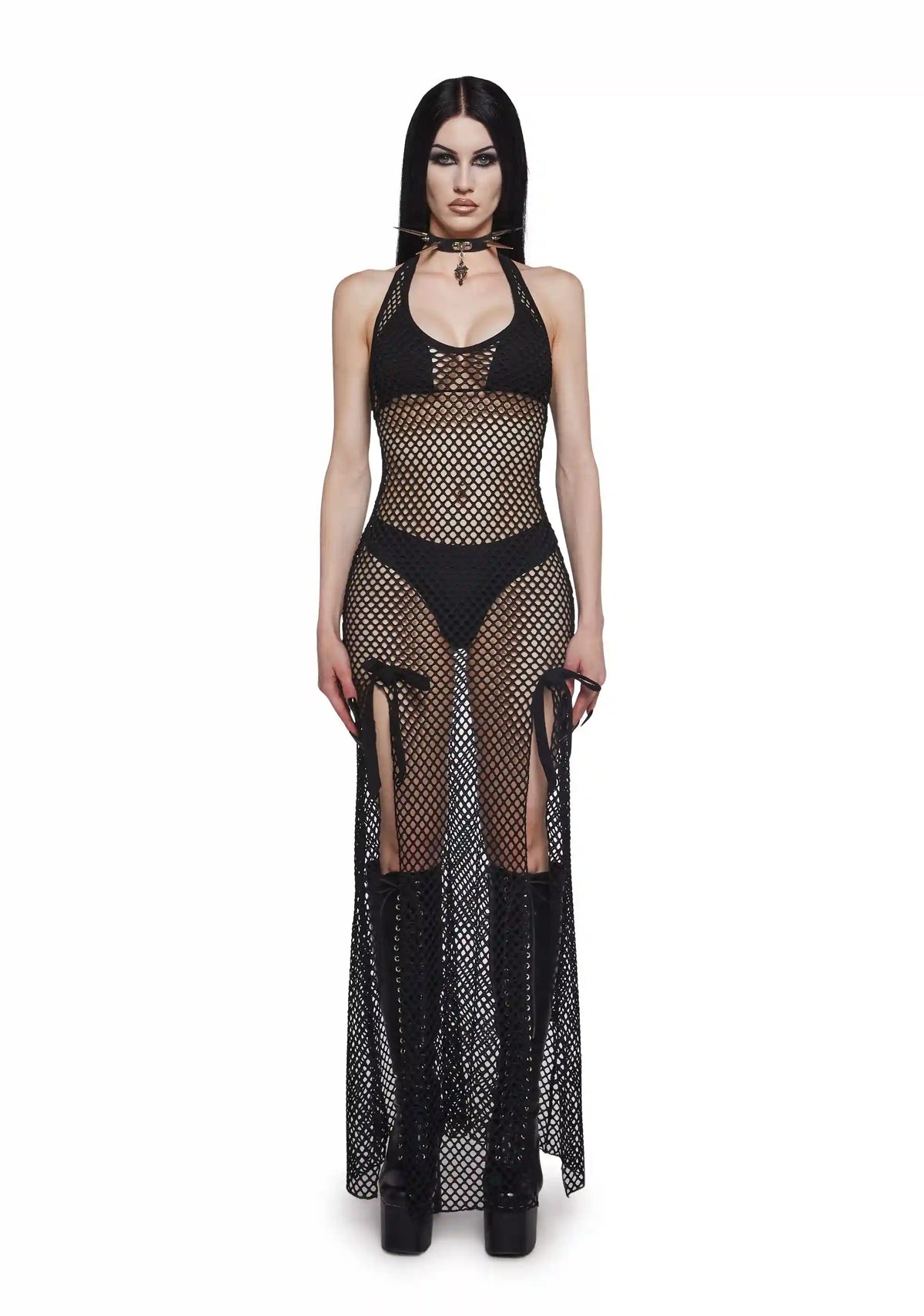 Romantic Rebel Maxi Dress - Fishnet