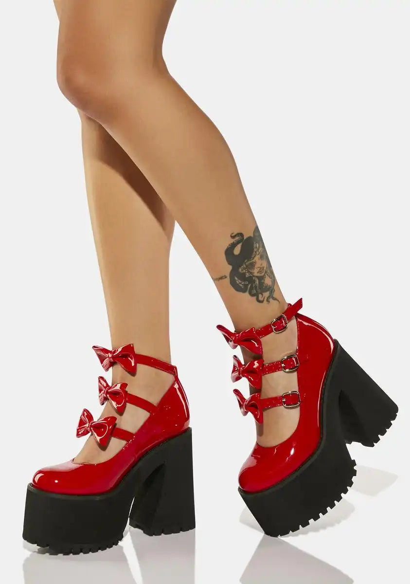 Seeing Red Platform Mary Janes