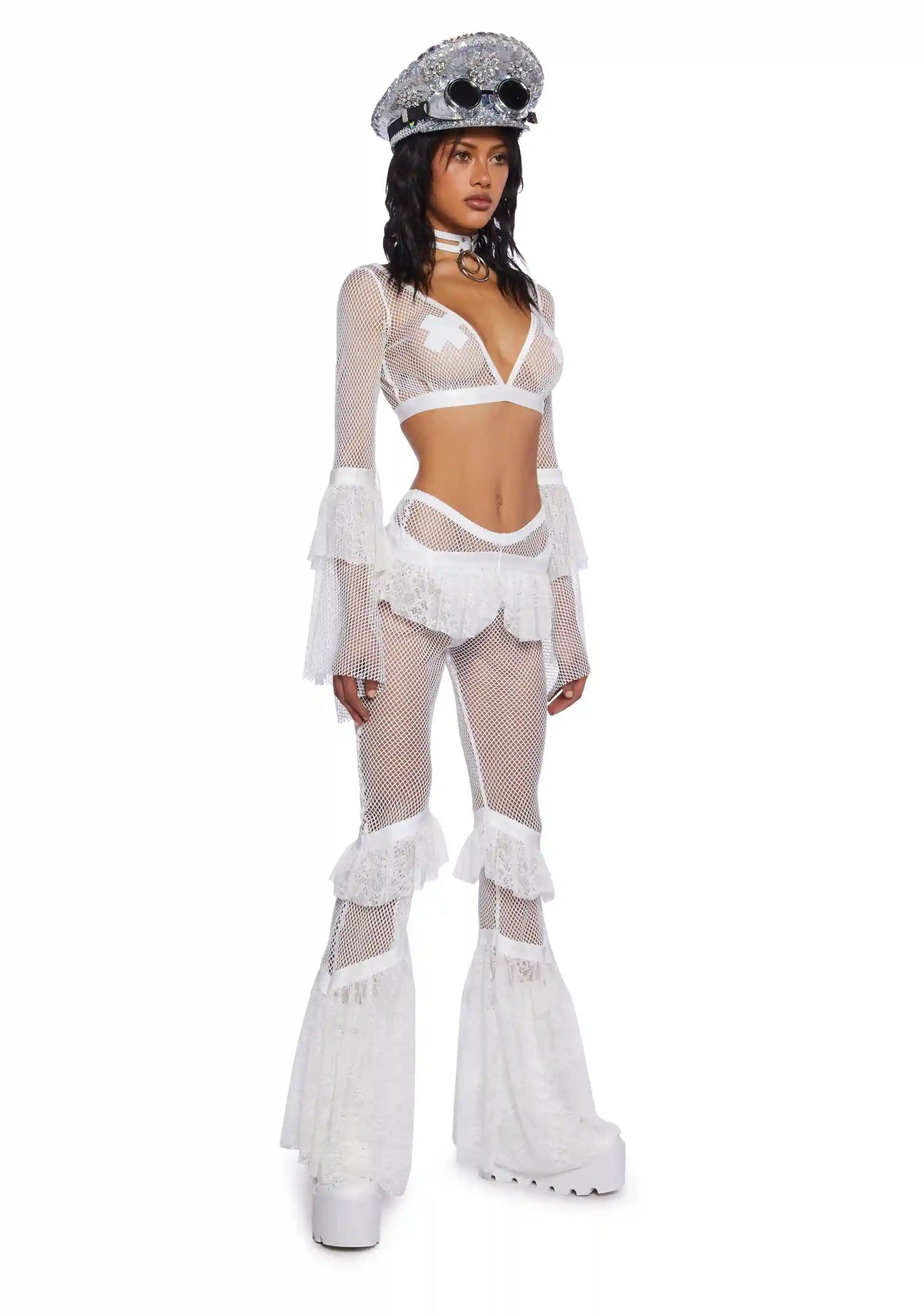 Saints & Sinners Fishnet Crop Top