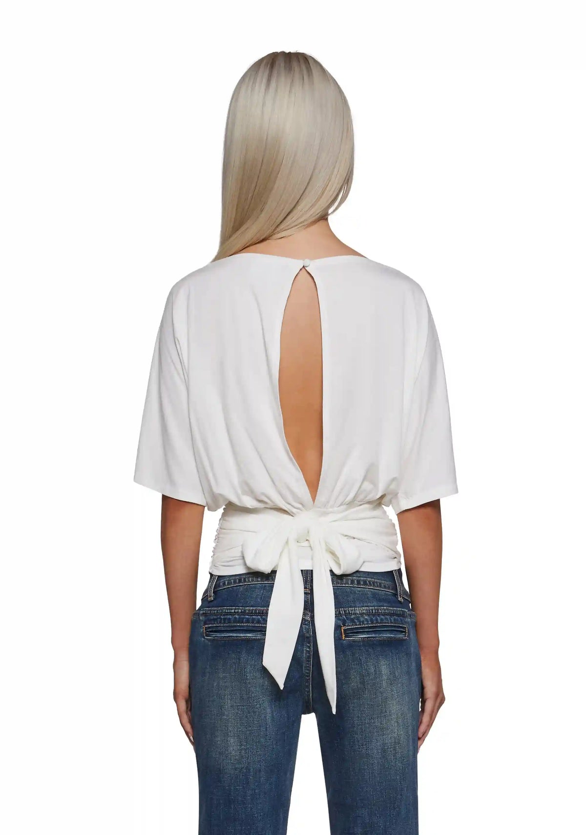 Charm Behavior Wrap Top - White