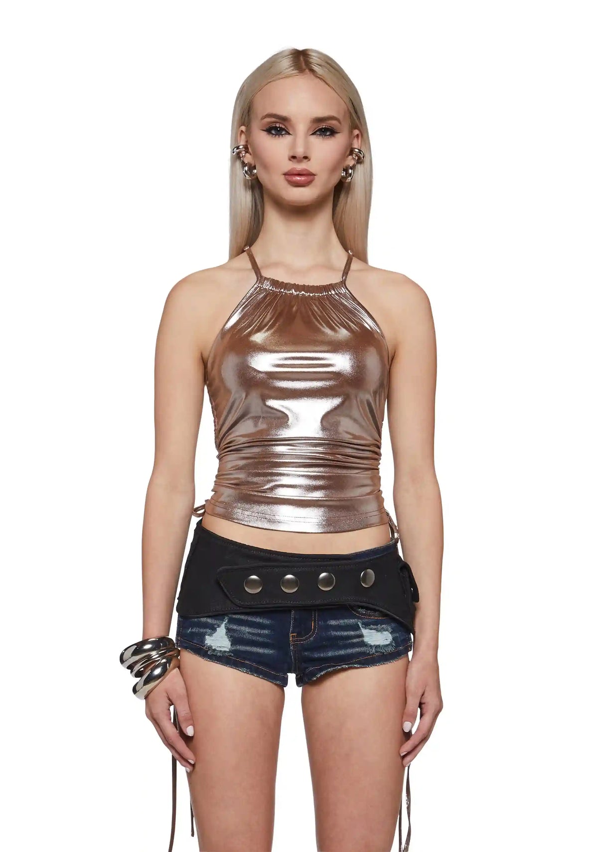 Chromania Metallic Halter Top