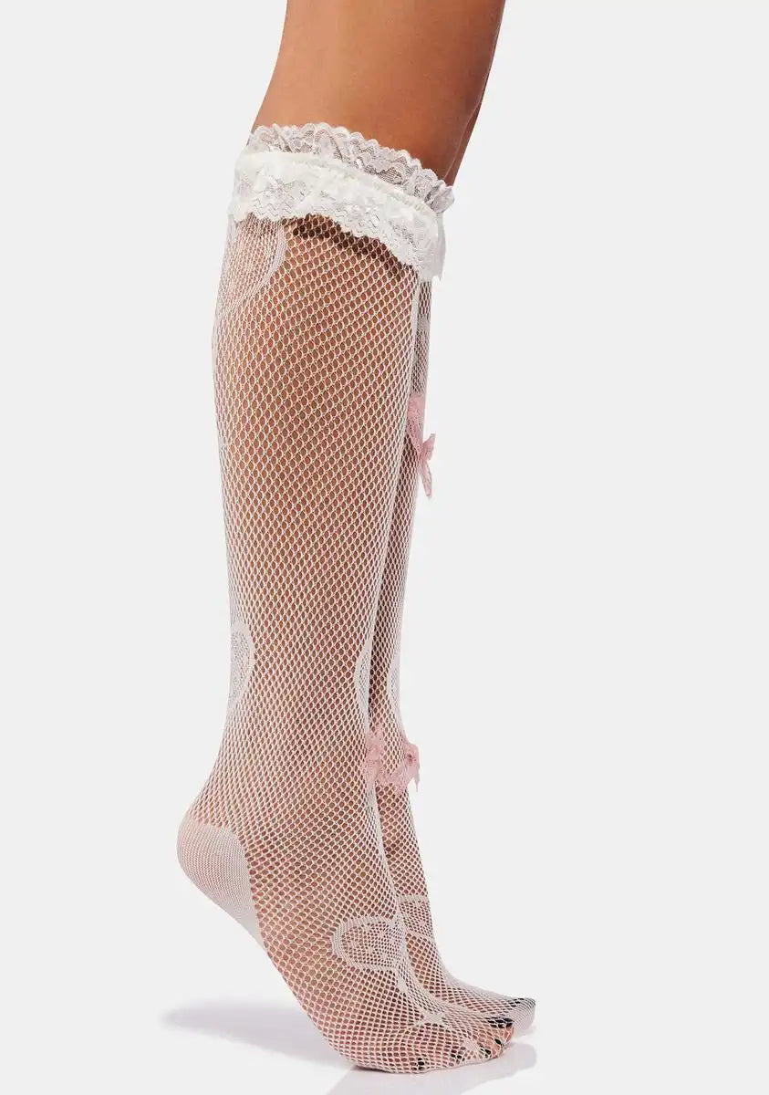 Promises Kept Heart And Bow Lace Socks