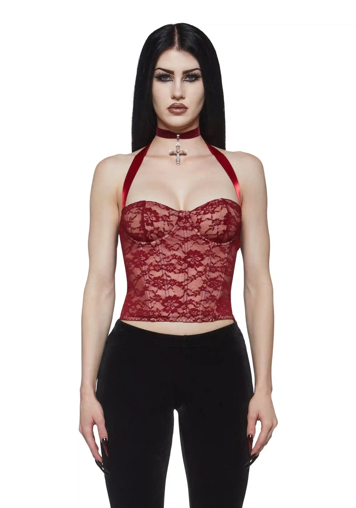 Crescent Lace Corset Halter