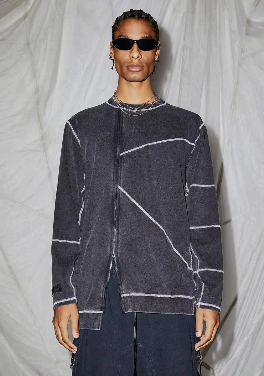 Reverb Unisex Asymmetrical Zip-Up Tee