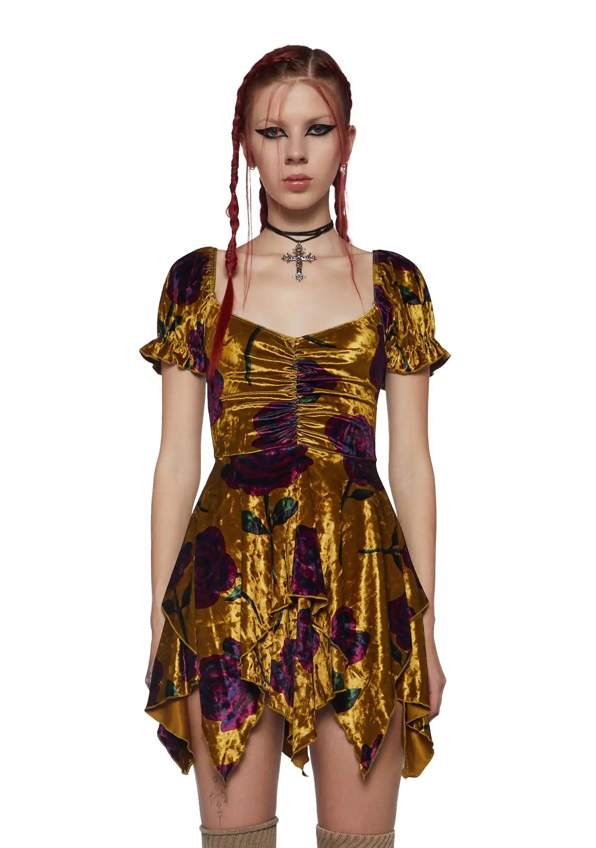 Chasin' Rainbows Mini Dress - Floral Velvet